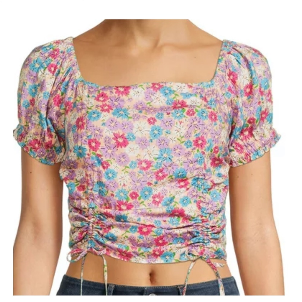 Ruched Floral Top
